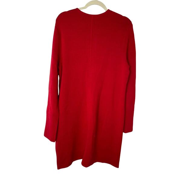Talbots Red Zip-Front Long Cardigan Sweater Jacket XL Holidays Layering Classic - Picture 3 of 8